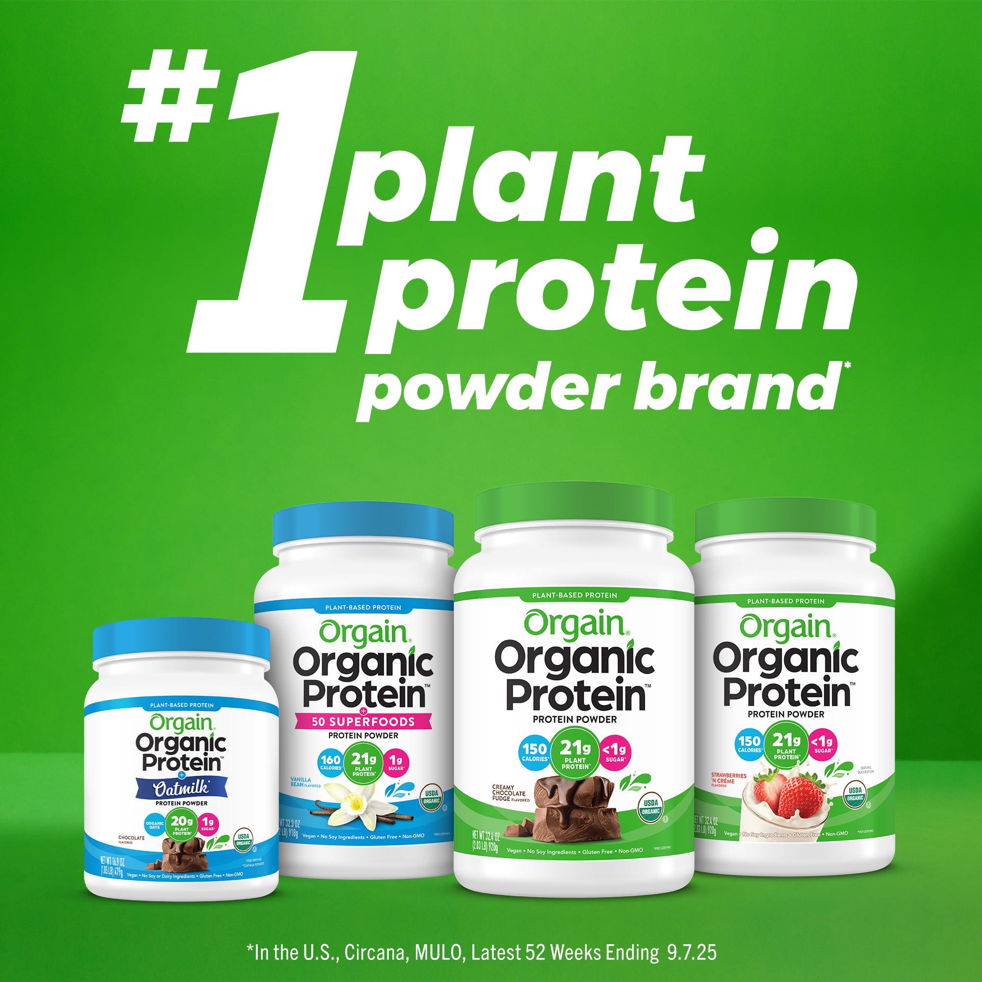 Orgain etiqueta con certificaciones USDA Organic y Non-GMO