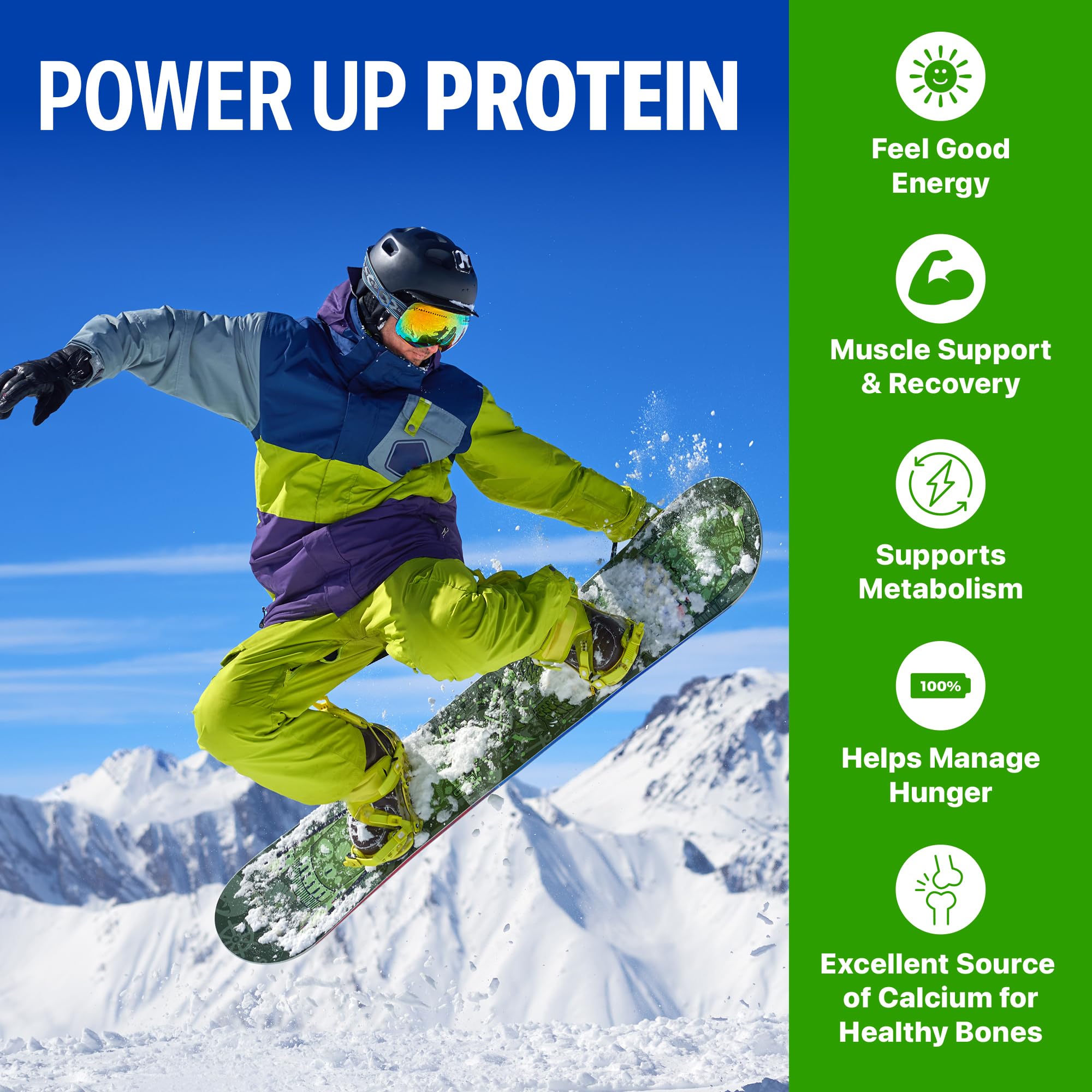 Orgain detalle de etiqueta nutricional con 30 g de proteína y 5 g BCAA