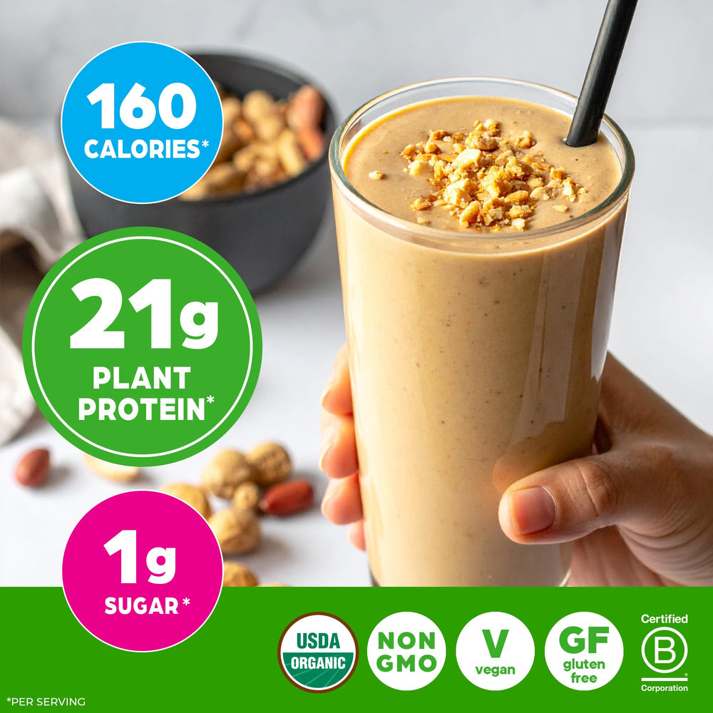 Orgain polvo mezclado en avena para desayuno con más proteína