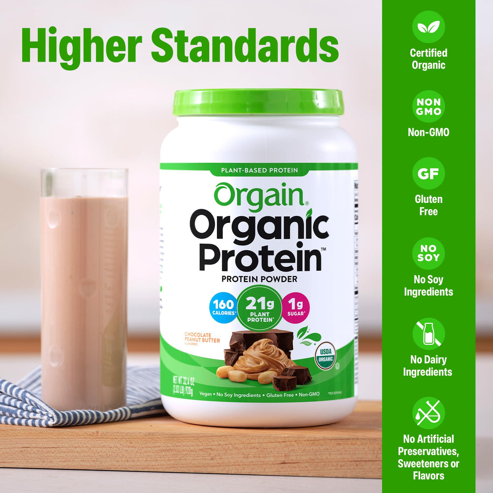 Orgain cuchara medidora con porción de polvo, control preciso de proteína por servicio