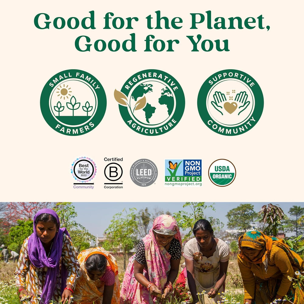 ORGANIC INDIA detalle de la etiqueta orgánica y certificaciones del producto