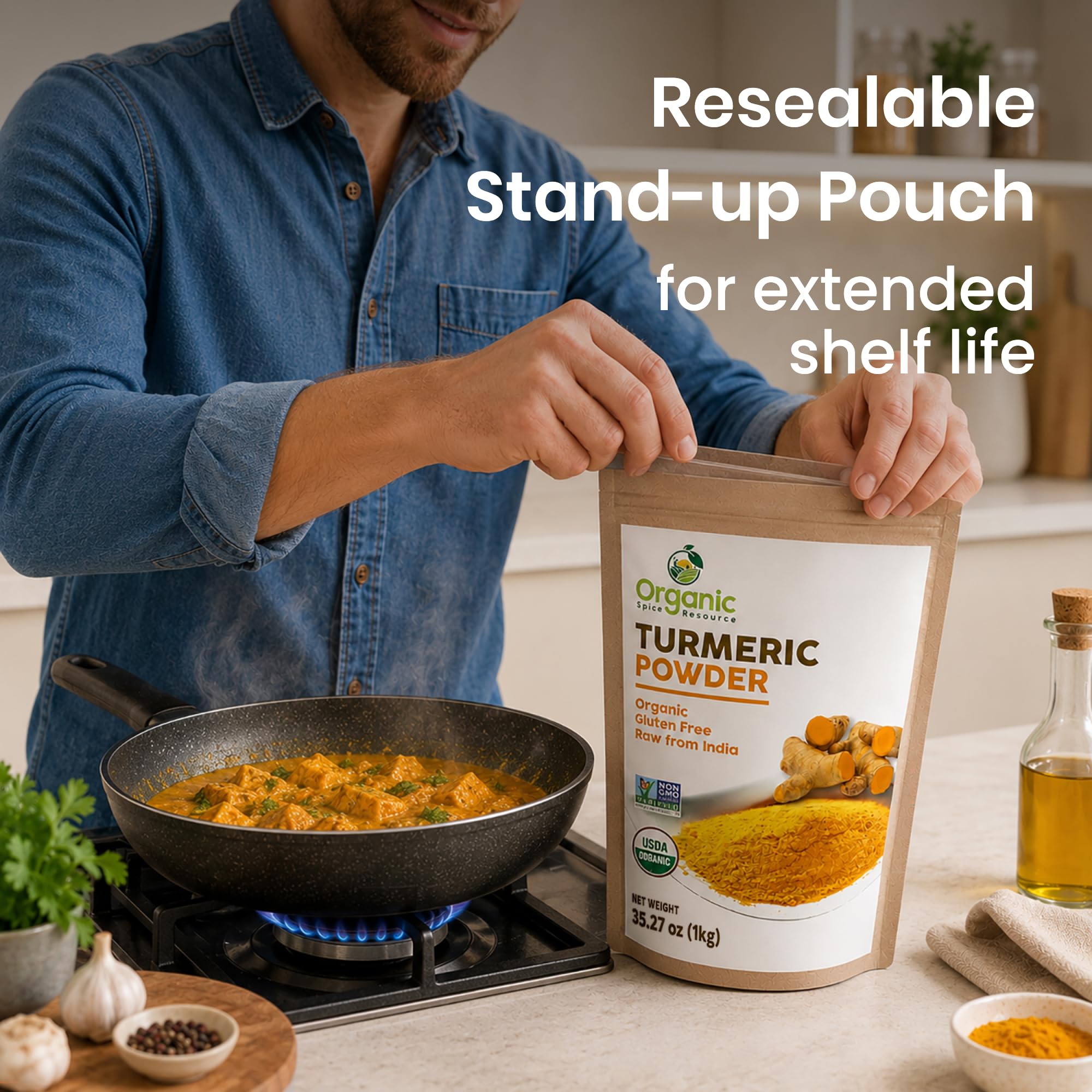 Organic Spice Resource etiqueta con certificación USDA y marcas de pureza