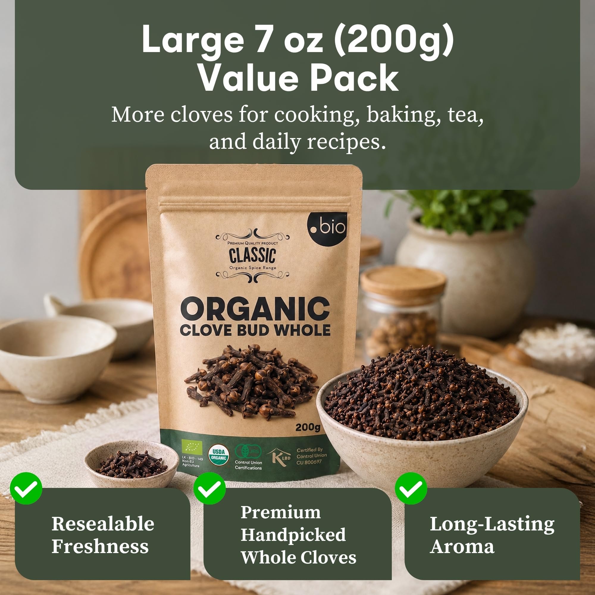 Organic Spice Shop clavos recién molidos en molino, frescura recién hecha