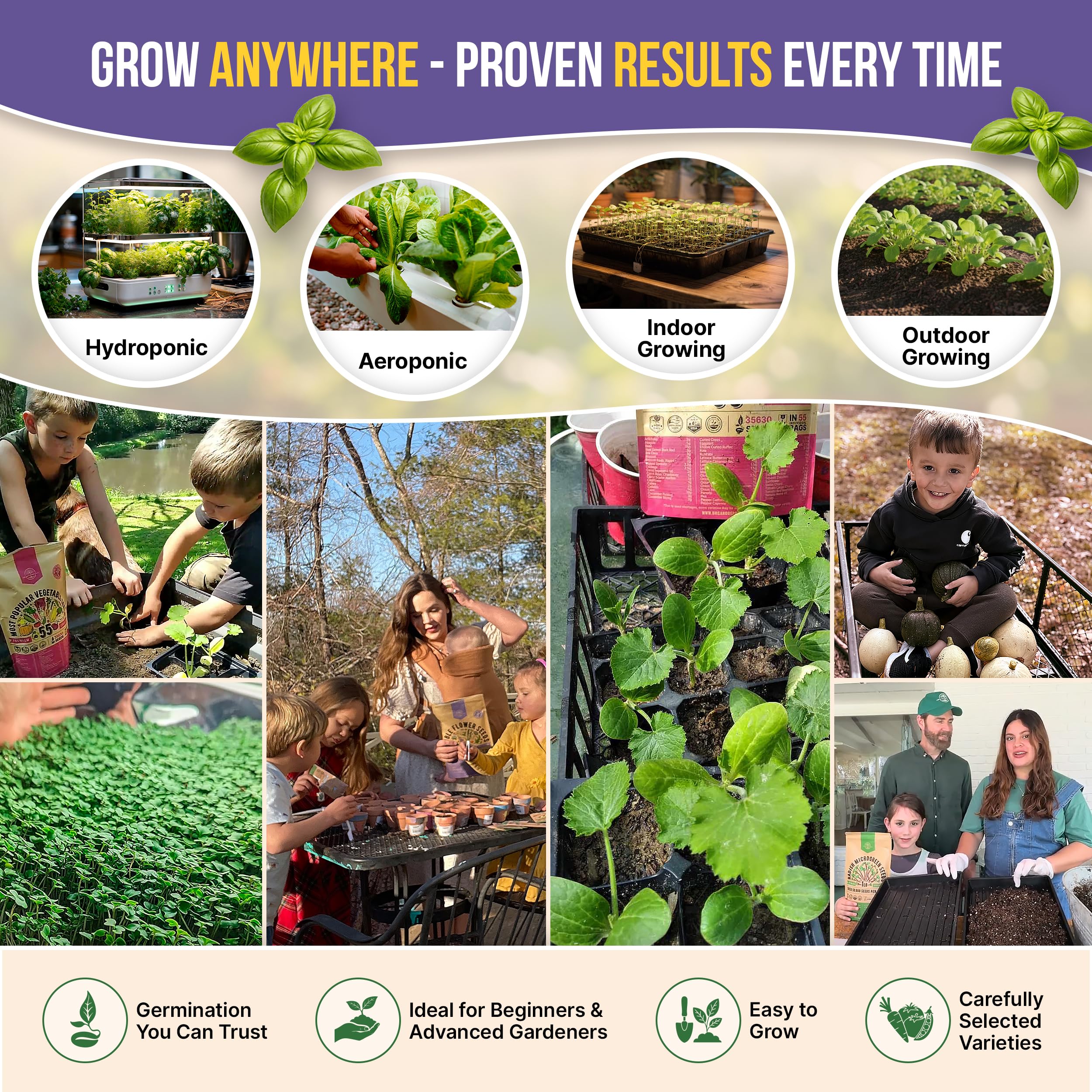 Organo Republic packet label and QR code for guides and improved planting outcomes