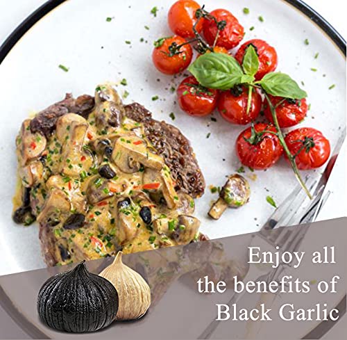 orgnisulmte ajo negro en plato gourmet realzando sabor umami