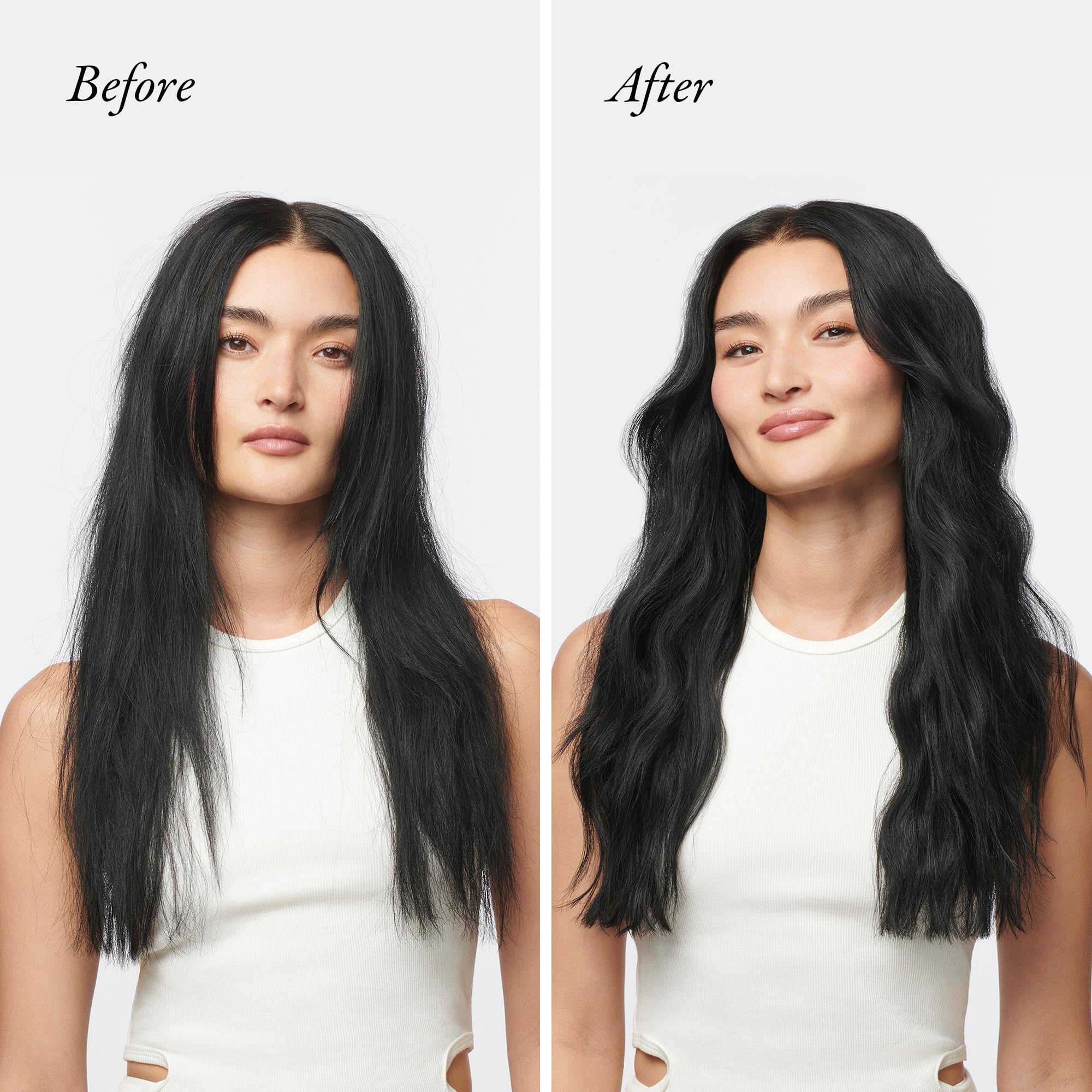 Oribe Hair Alchemy etiqueta legible que destaca ingredientes fortalecedores