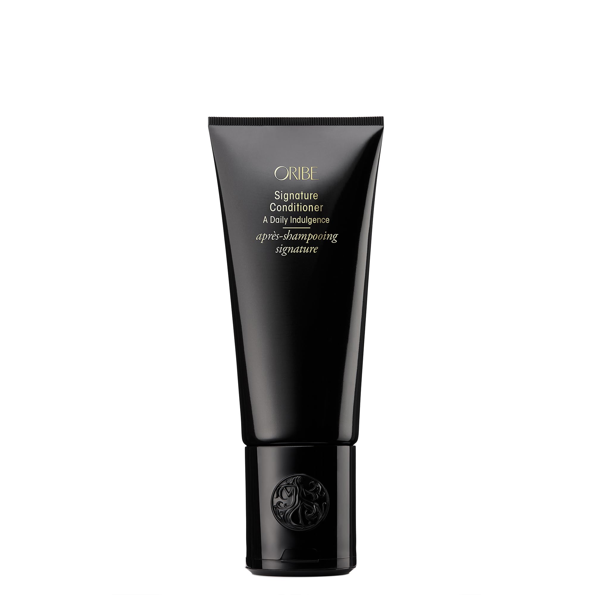 Oribe acondicionador frontal muestra envase y lujo