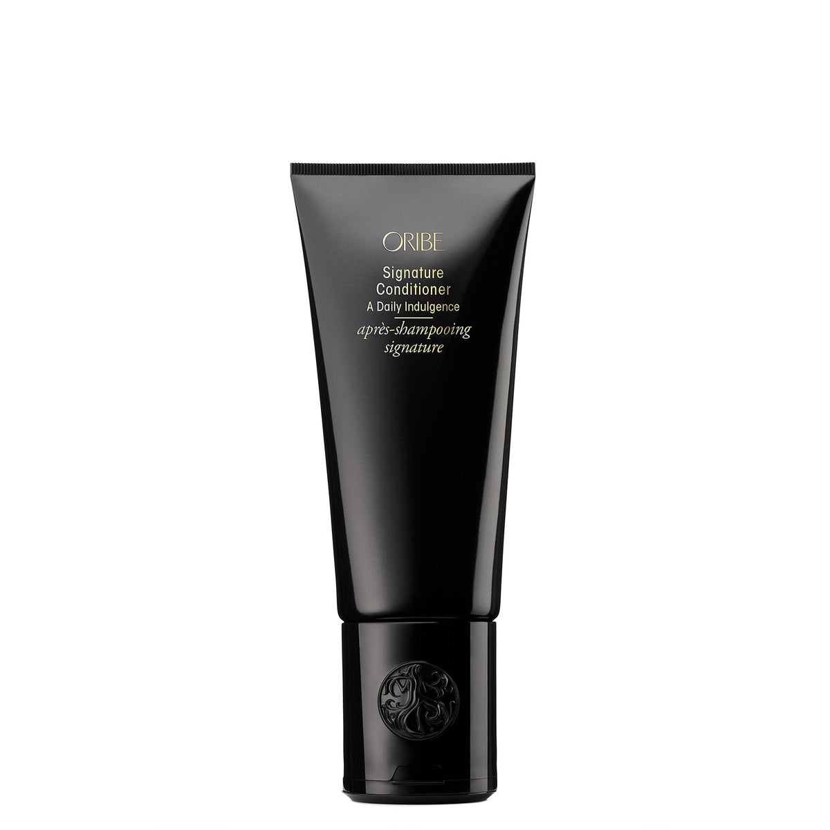 Oribe acondicionador frontal muestra envase y lujo