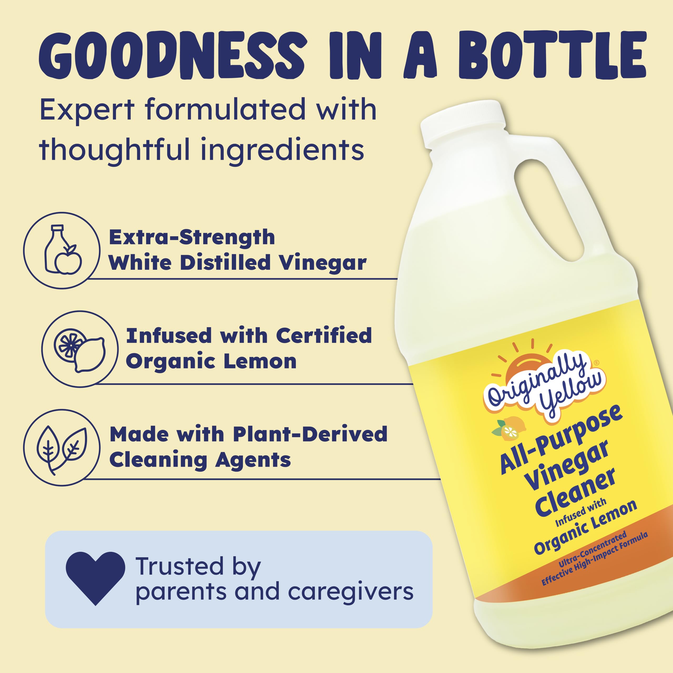 Originally Yellow etiqueta legible con ingredientes y beneficios