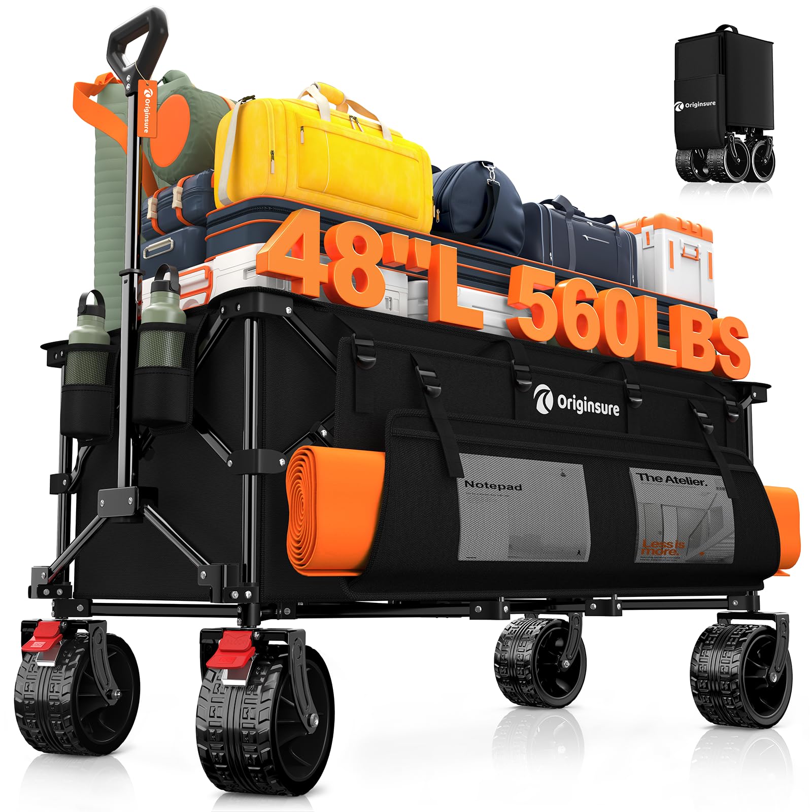 Originsure wagon front view showing sturdy frame and roomy cargo