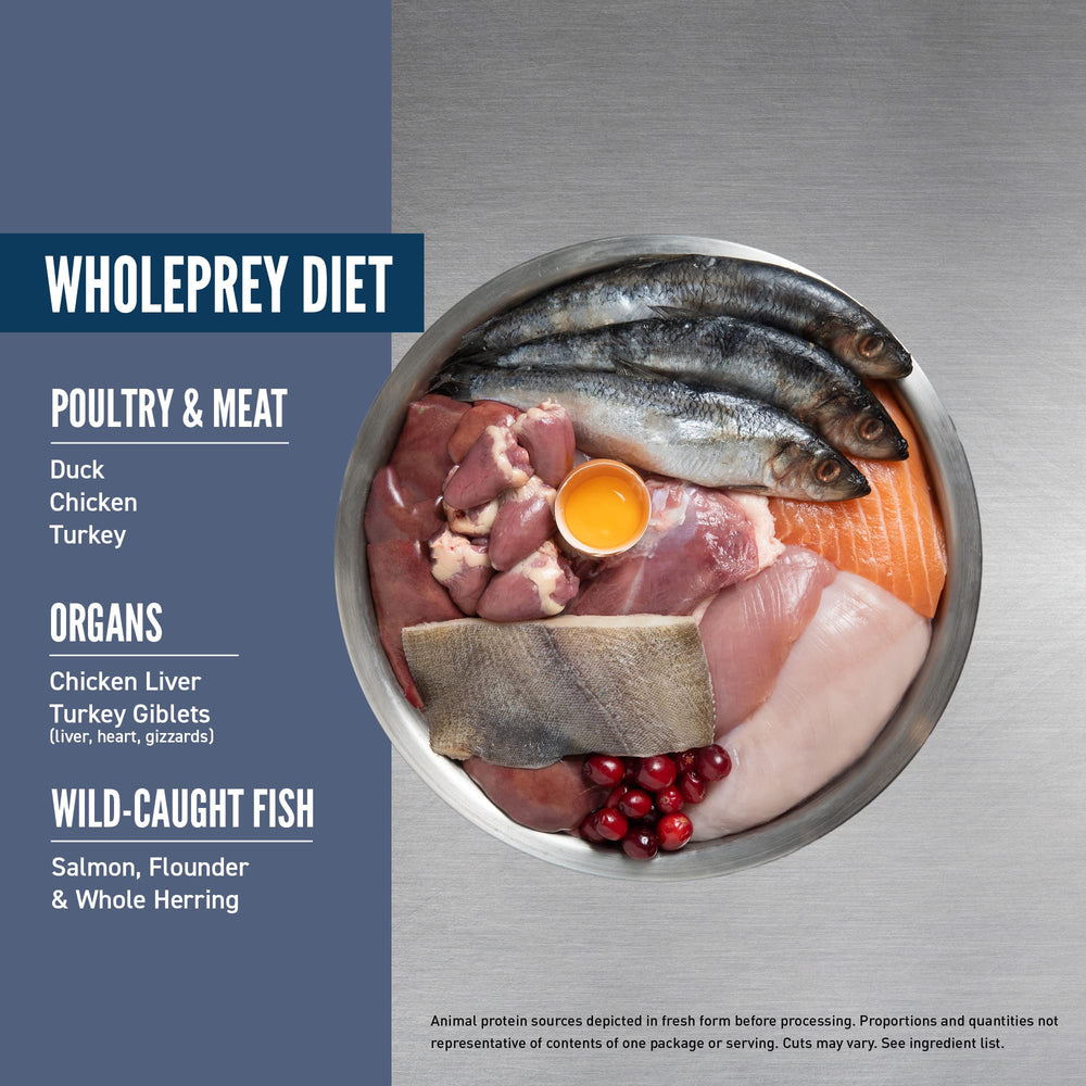 ORIJEN ingredientes frescos (pollo y pescado) para nutrición WholePrey