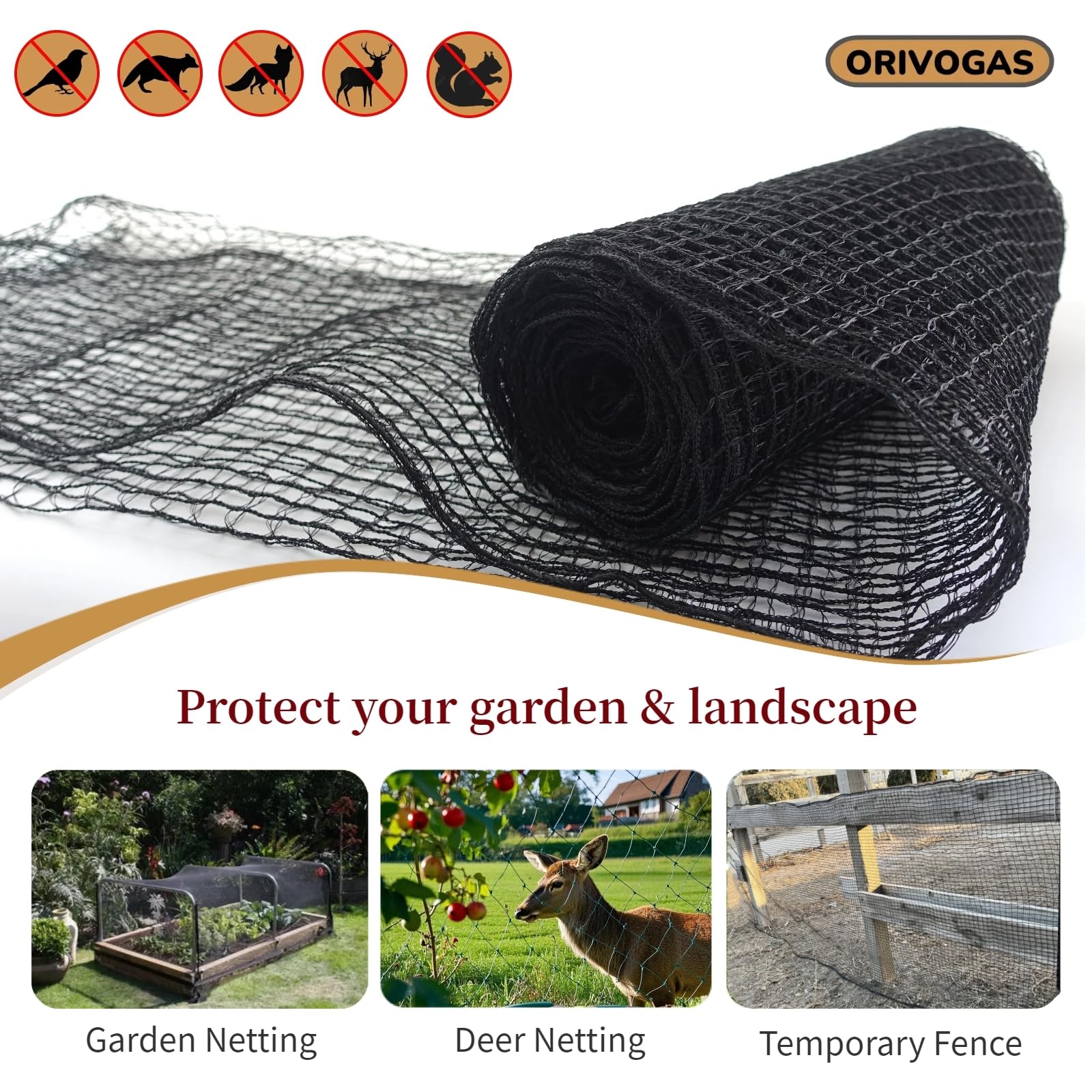 ORIVOGAS fence attached to post with zip ties and stakes for quick setup