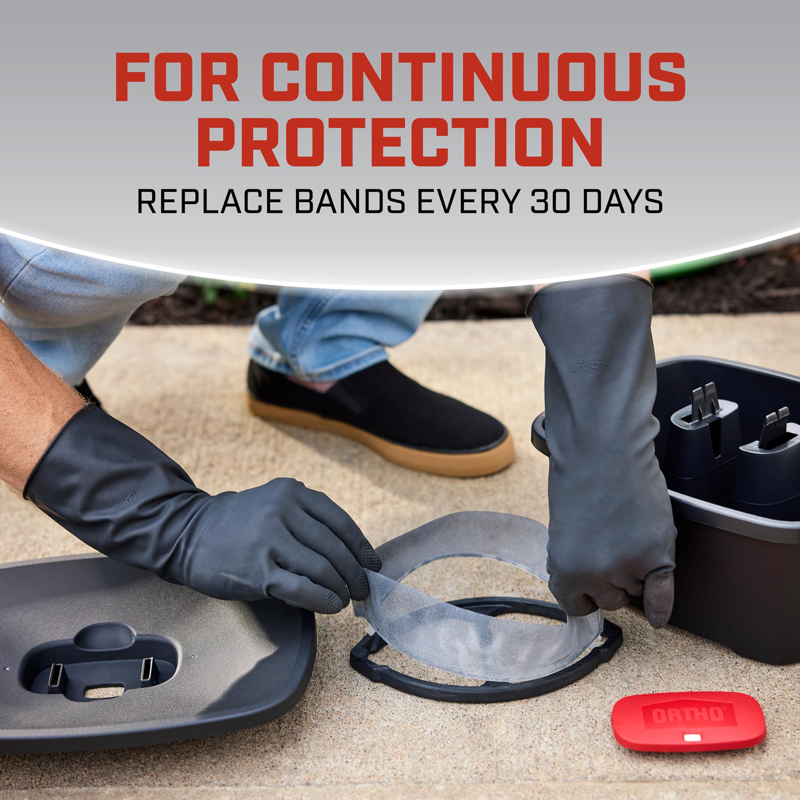 Ortho recambio instalado en patio, reduce mosquitos en áreas exteriores