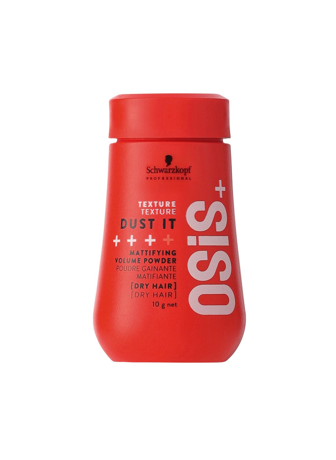 OSiS+ envase frontal mostrando tamaño compacto y diseño profesional