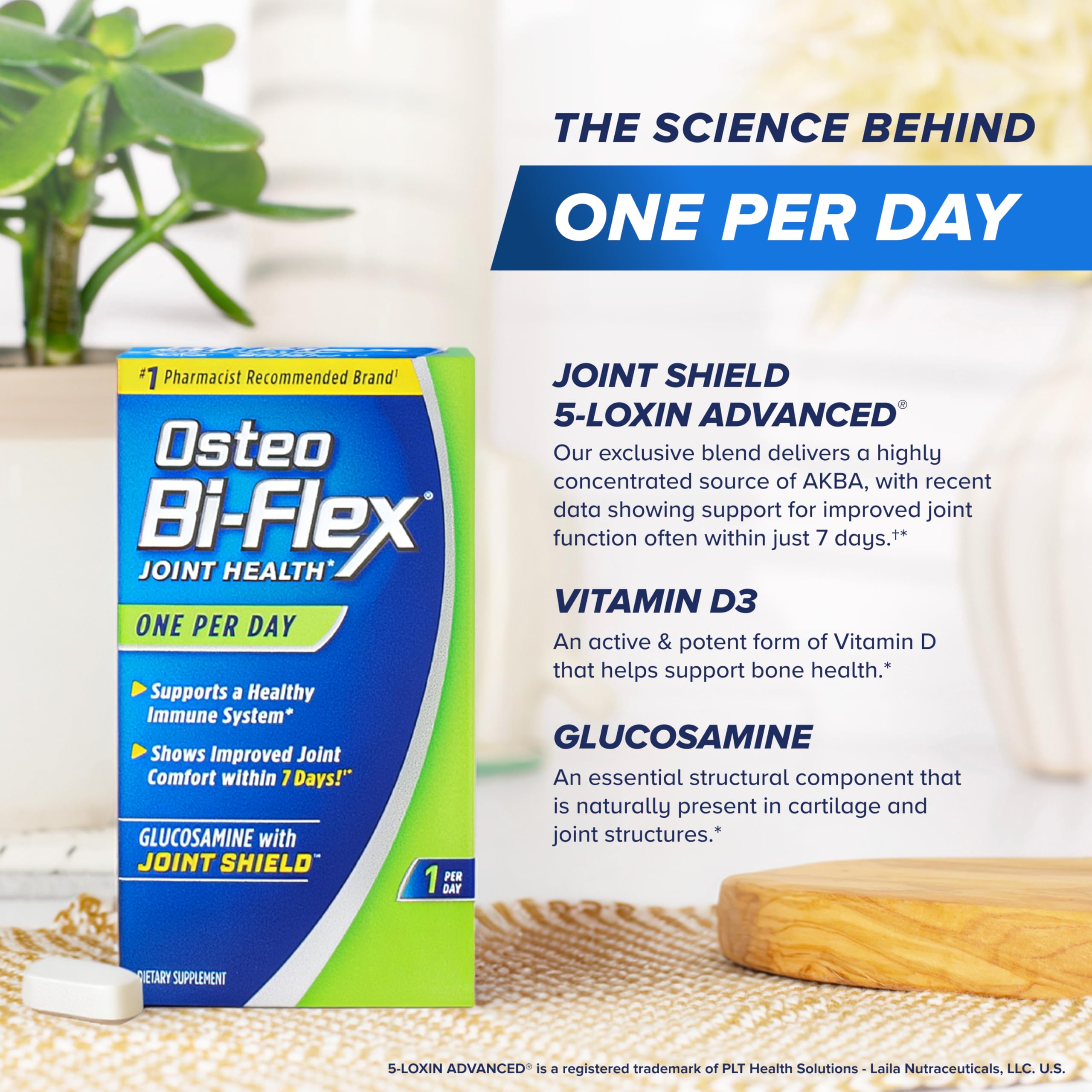 Osteo Bi-Flex etiqueta nutricional mostrando ingredientes y concentraciones