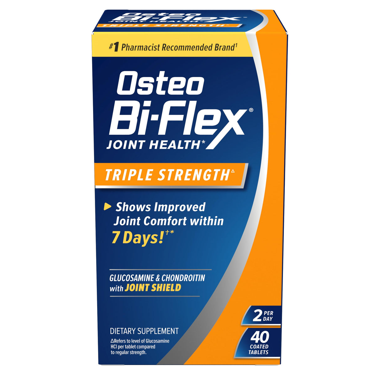 Osteo Bi‑Flex envase frontal mostrando la caja y beneficio de soporte articular