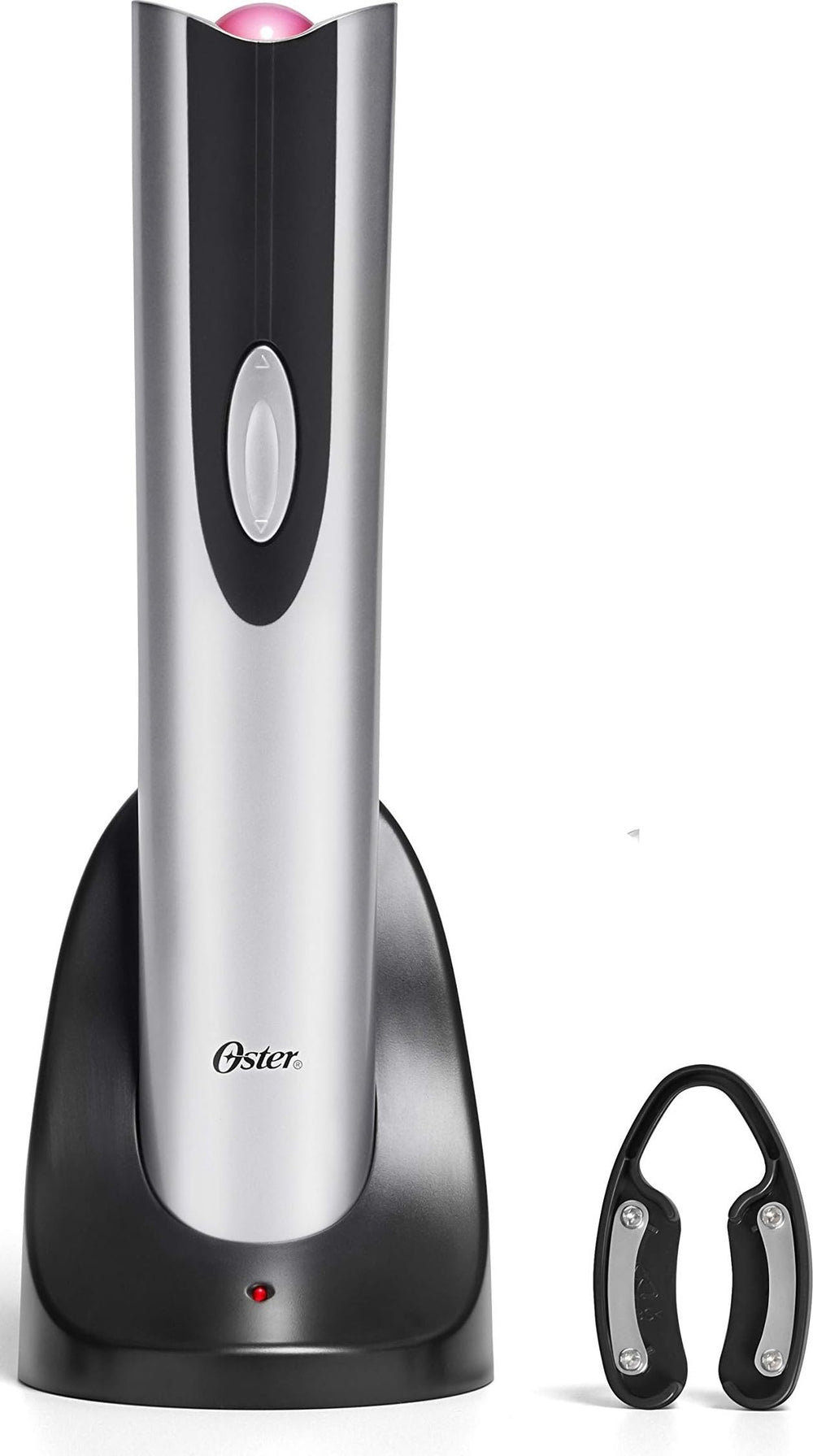 Oster abrebotellas plateado vista frontal elegante y funcional