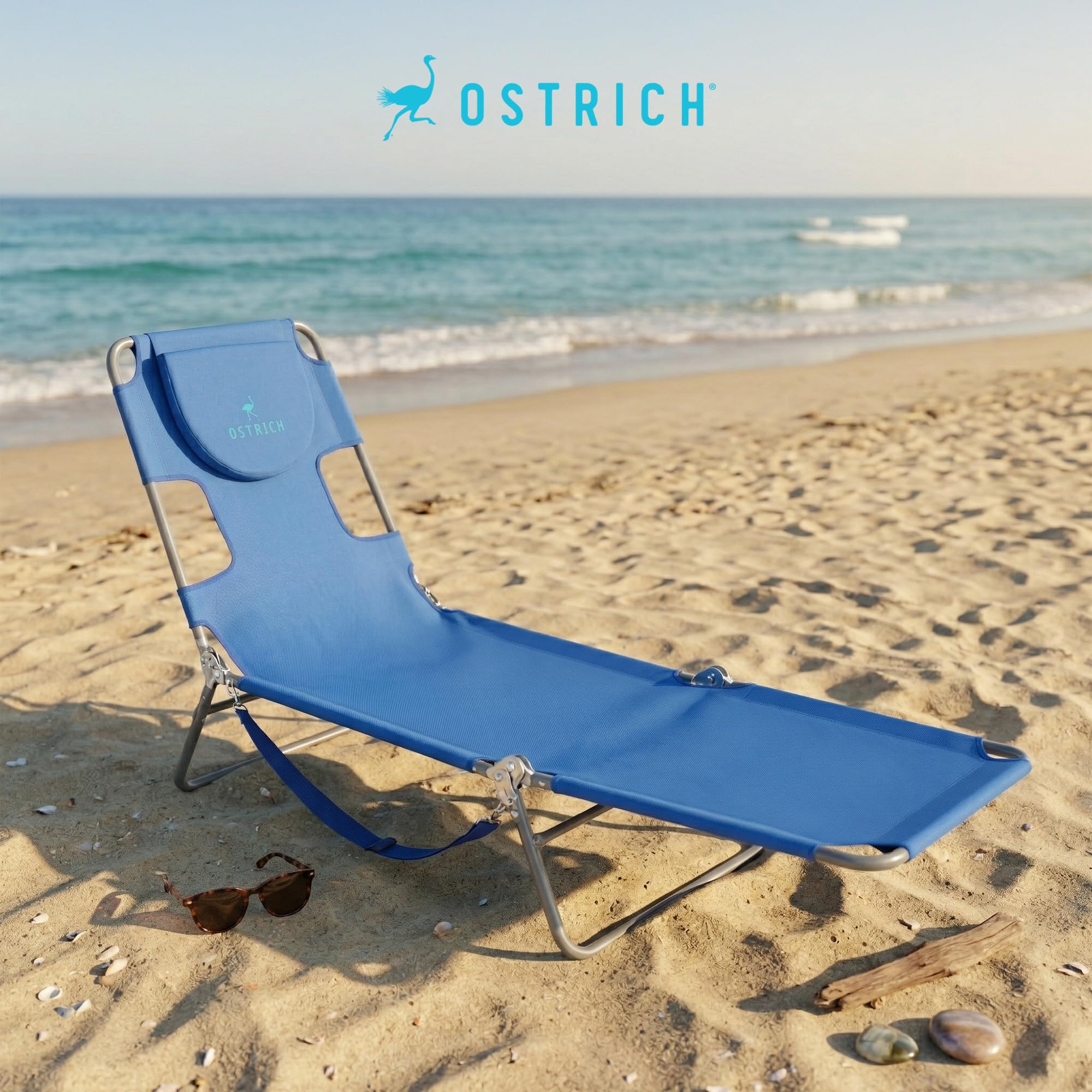 Ostrich chaise mecanismo de bloqueo asegurando las posiciones reclinables