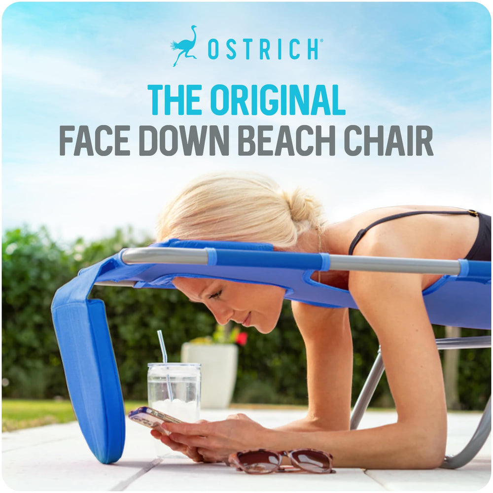 Ostrich chaise perfil reclinada en posición media para lectura cómoda