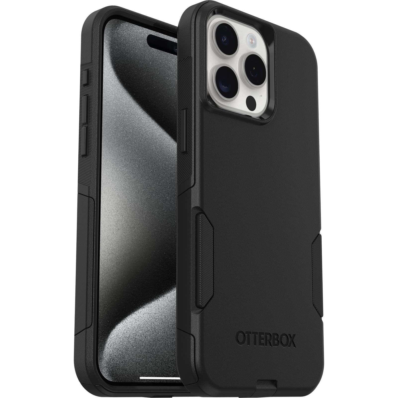 OtterBox funda en bolsillo demostrando perfil delgado y fácil transporte