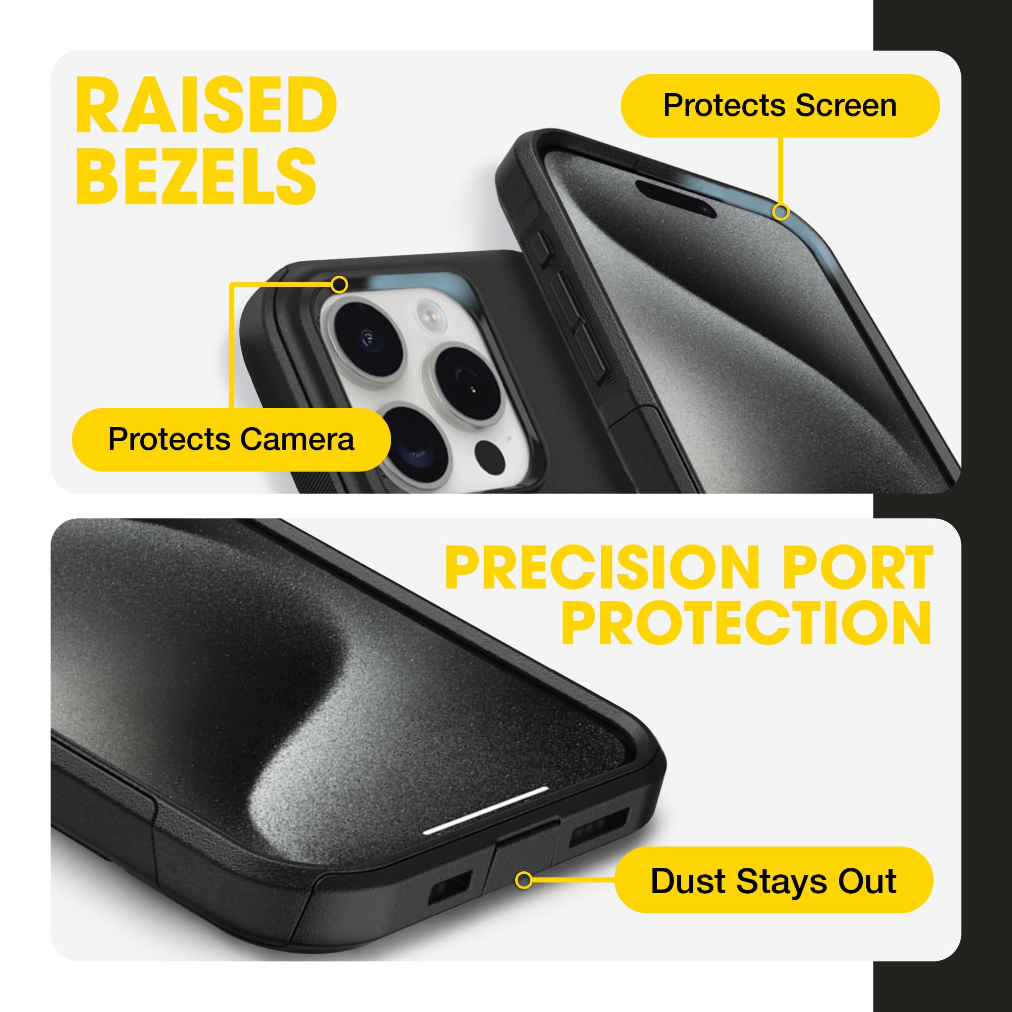 OtterBox vista trasera enfocando cámara con borde protector para lentes