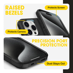 OtterBox vista trasera enfocando cámara con borde protector para lentes