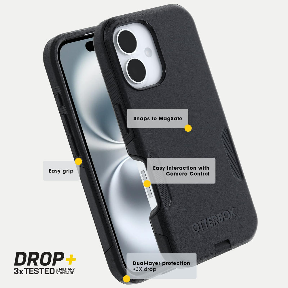 OtterBox funda en bolsillo mostrando perfil delgado y portabilidad