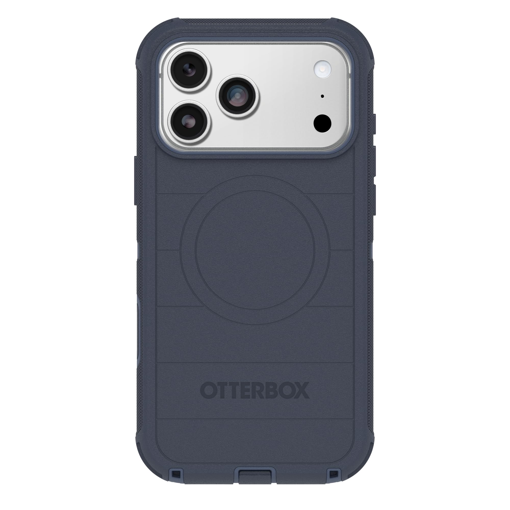 OtterBox Defender Pro frontal azul mostrando ajuste preciso y protección