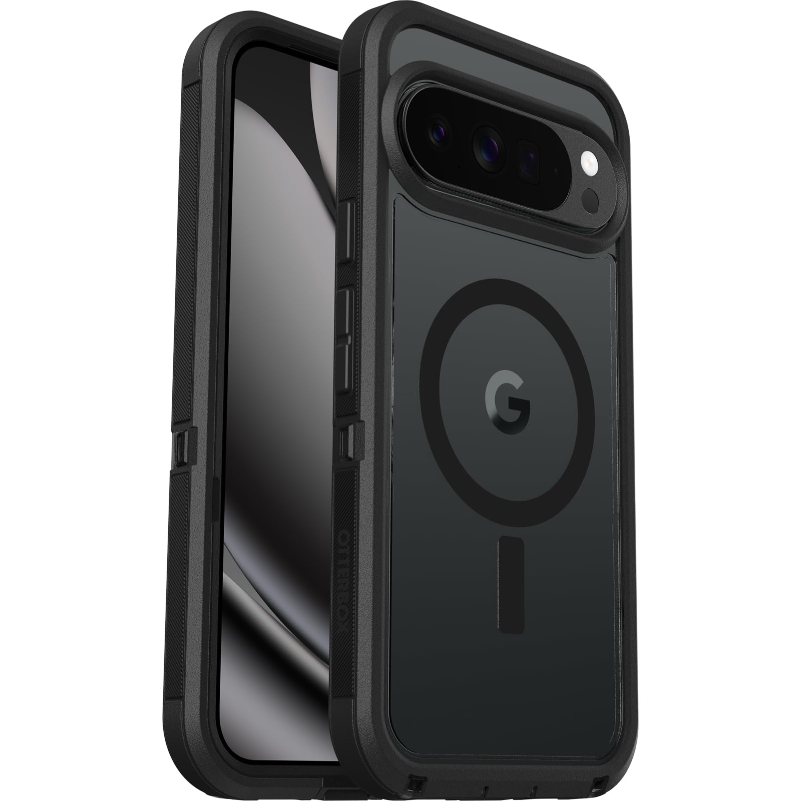 OtterBox protector frontal mostrando ajuste preciso y visibilidad del Pixel