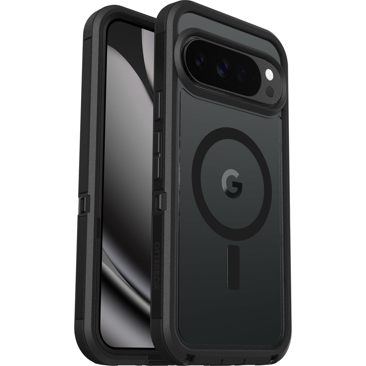 OtterBox protector frontal mostrando ajuste preciso y visibilidad del Pixel