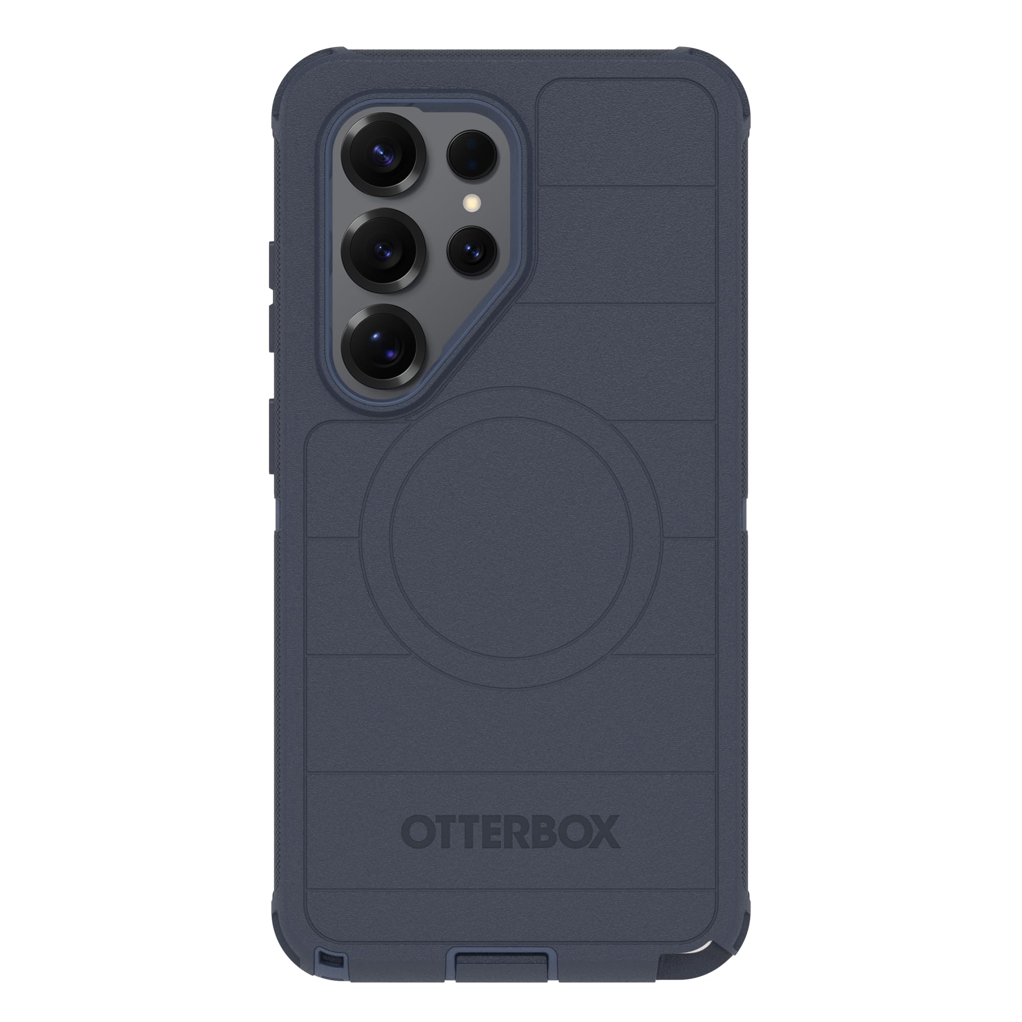 OtterBox funda frontal azul mostrando ajuste preciso y protección