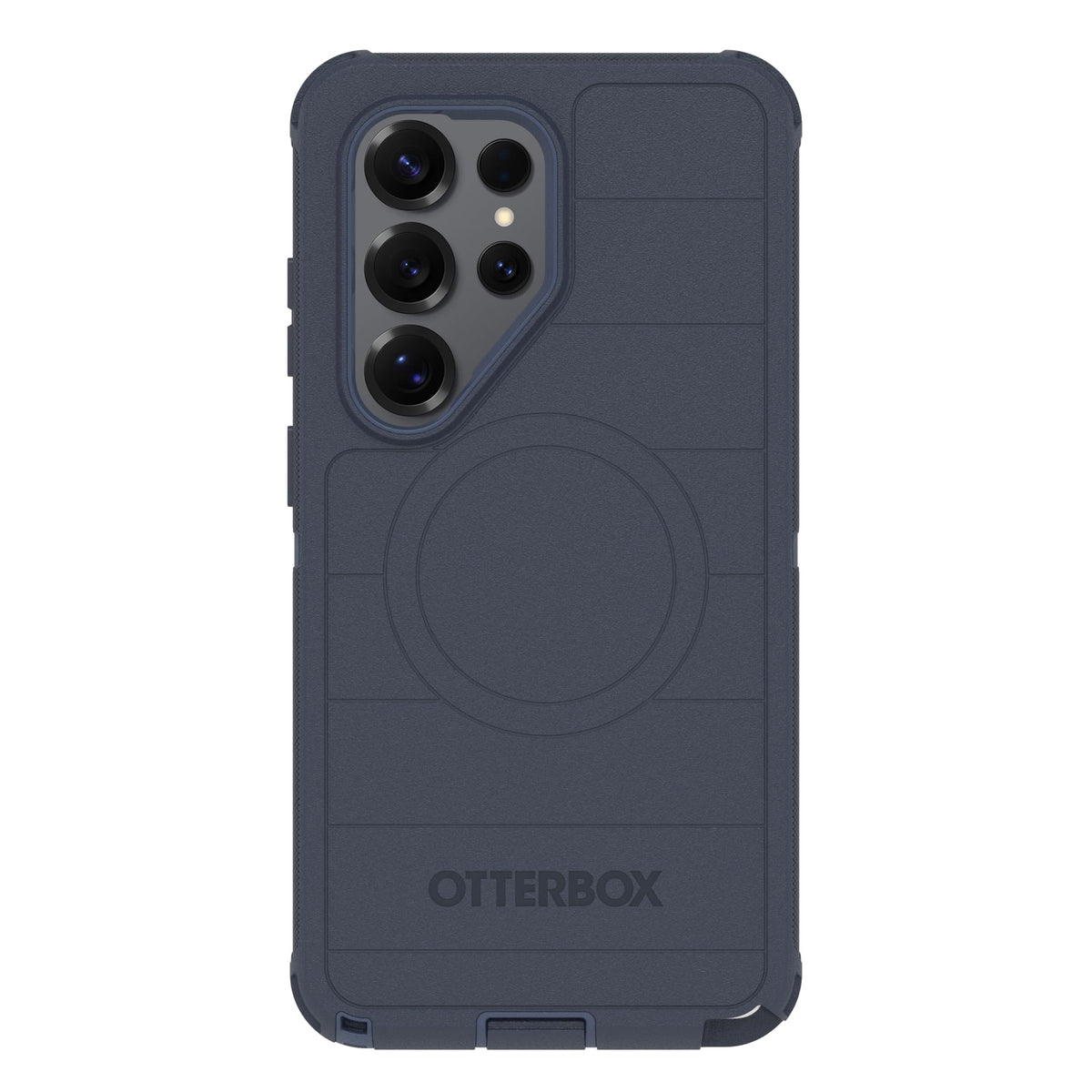 OtterBox funda frontal azul mostrando ajuste preciso y protección