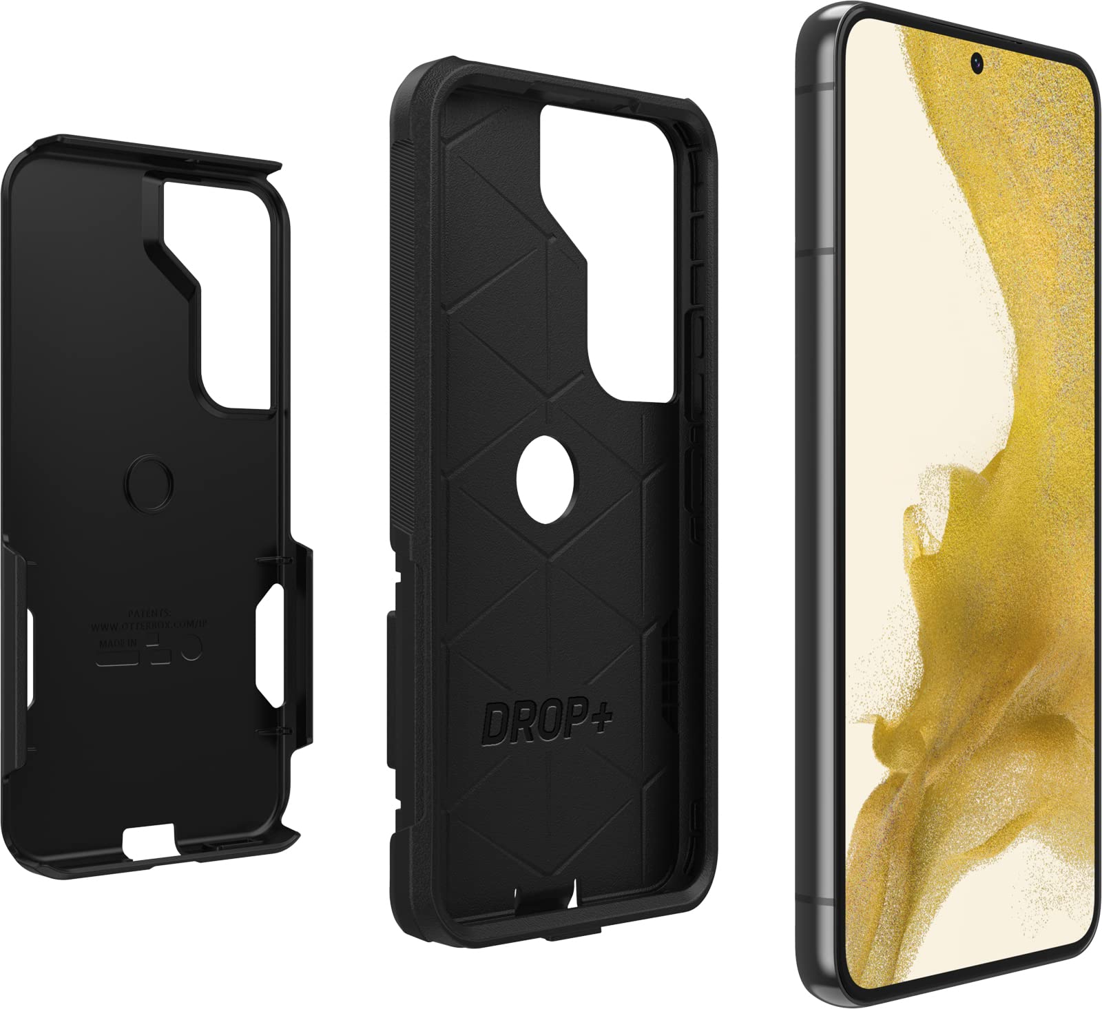 OtterBox teléfono en mano mostrando agarre antideslizante y control