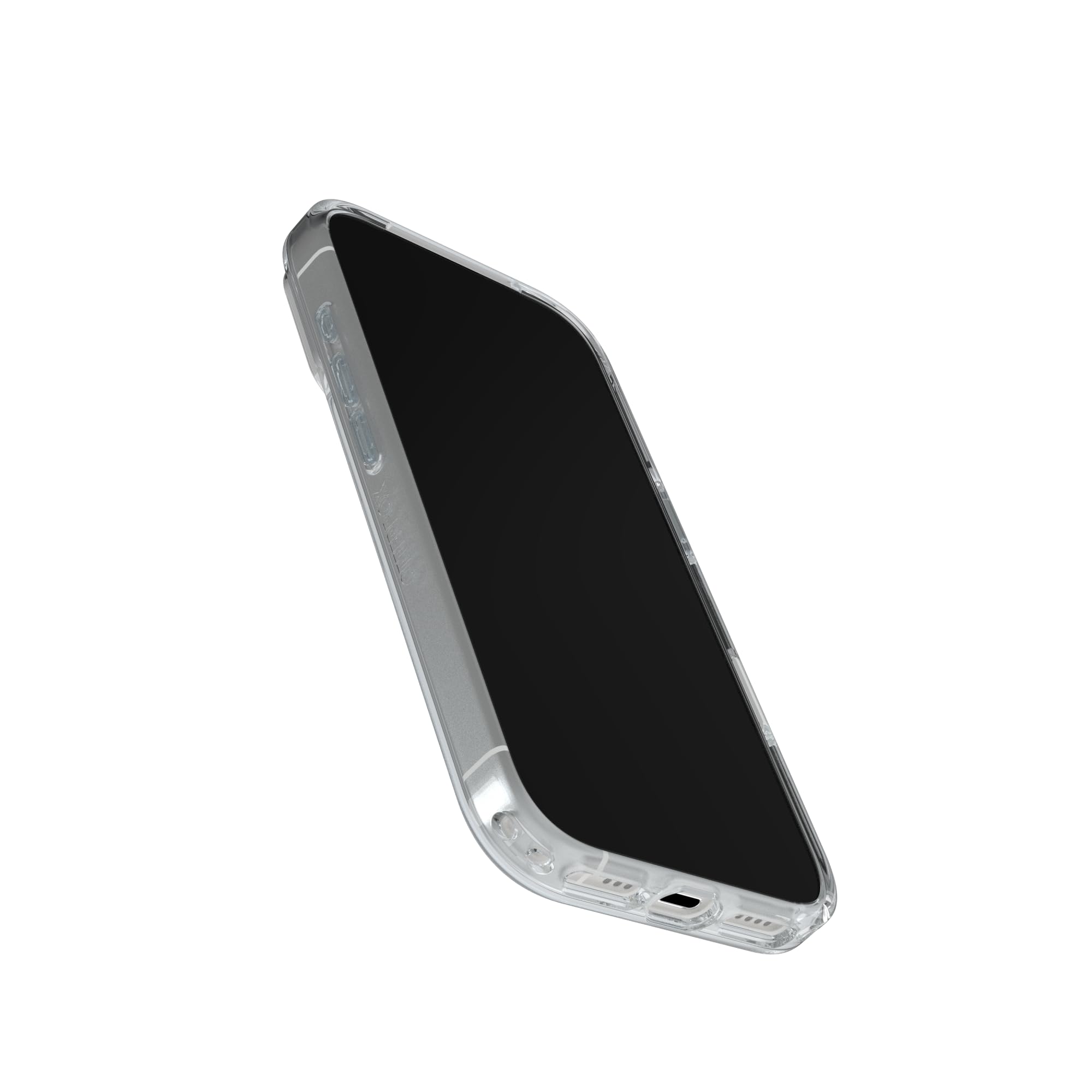 OtterBox Symmetry comparación de tamaño en mano para manejo cómodo
