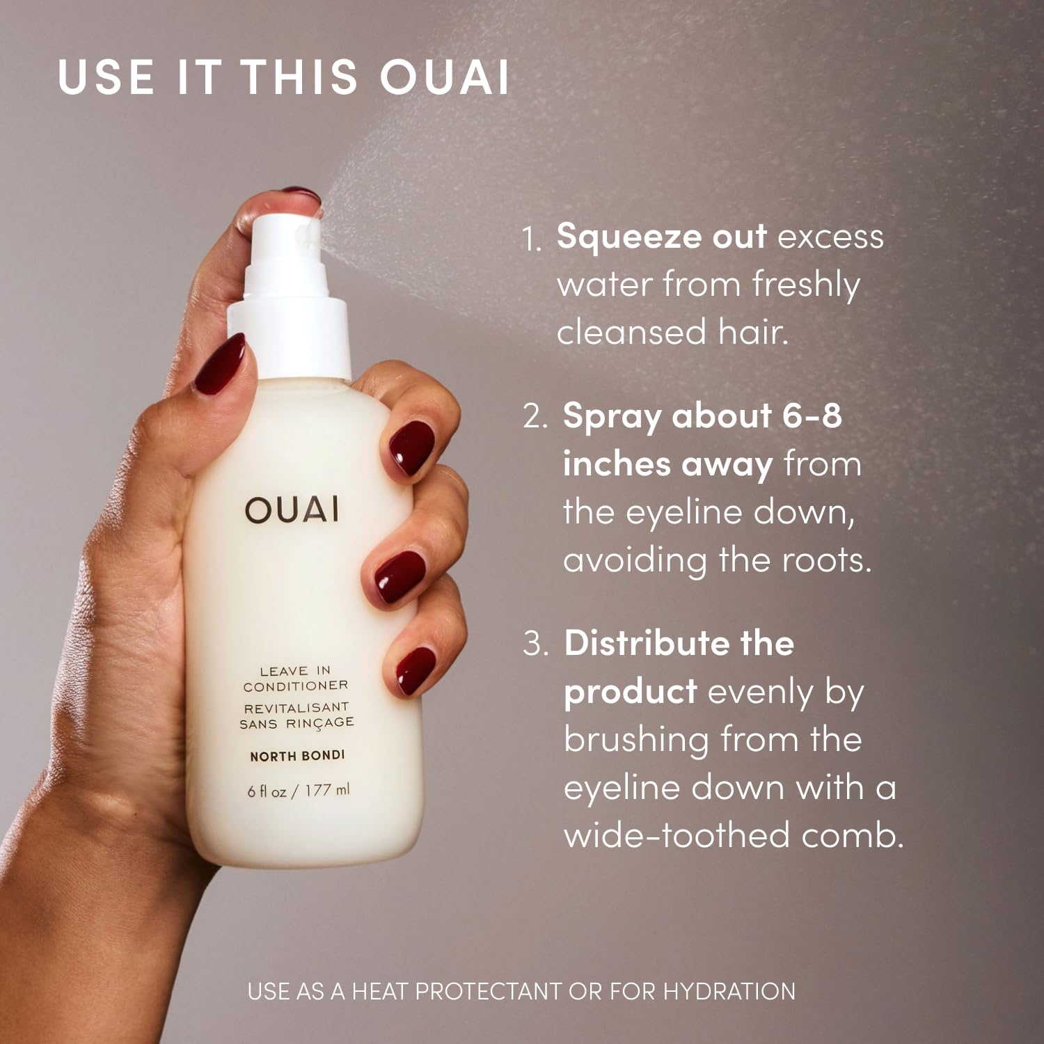 OUAI caja con diseño y referencia a la fragancia Melrose Place elegante