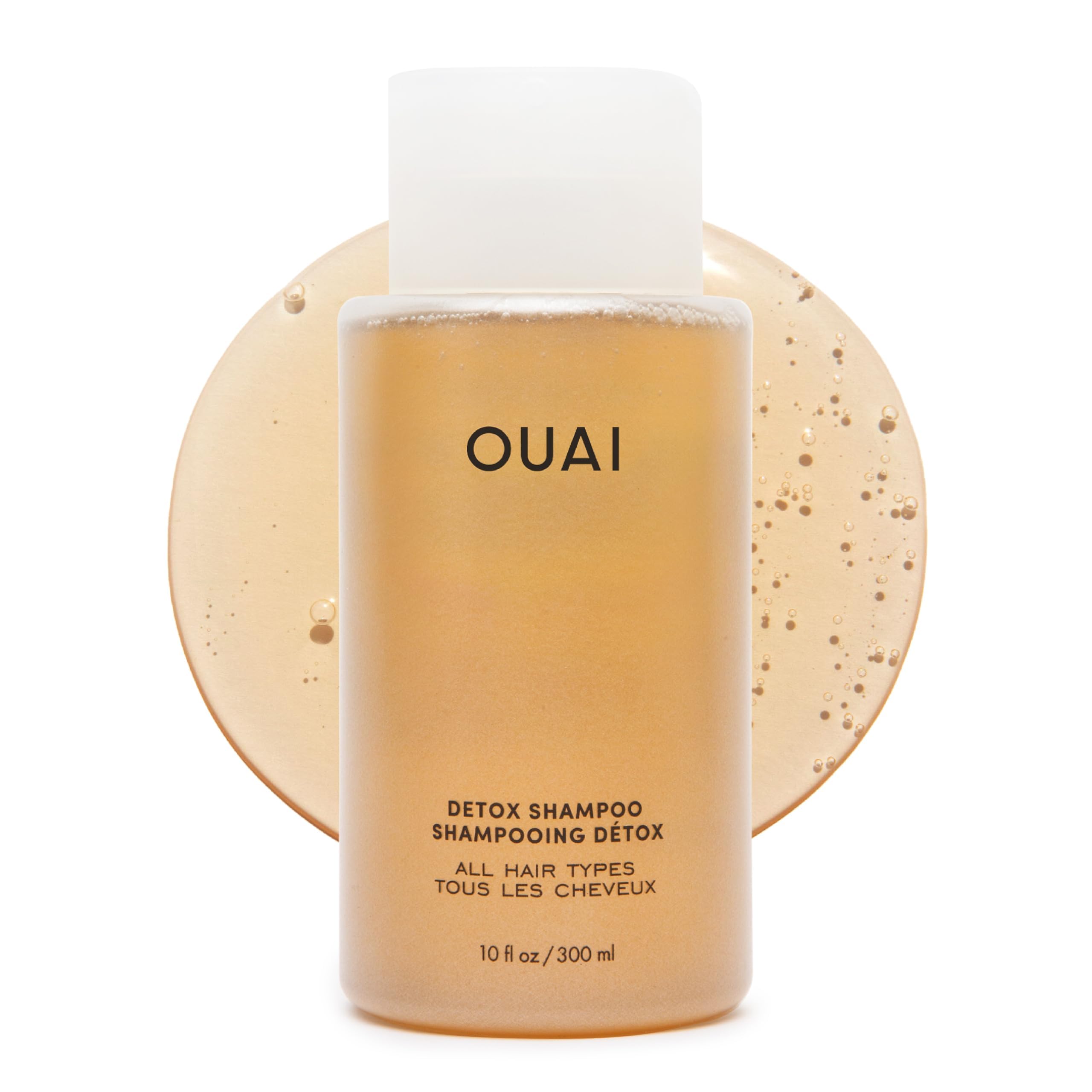 OUAI frasco frontal mostrando diseño y claridad para limpieza profunda