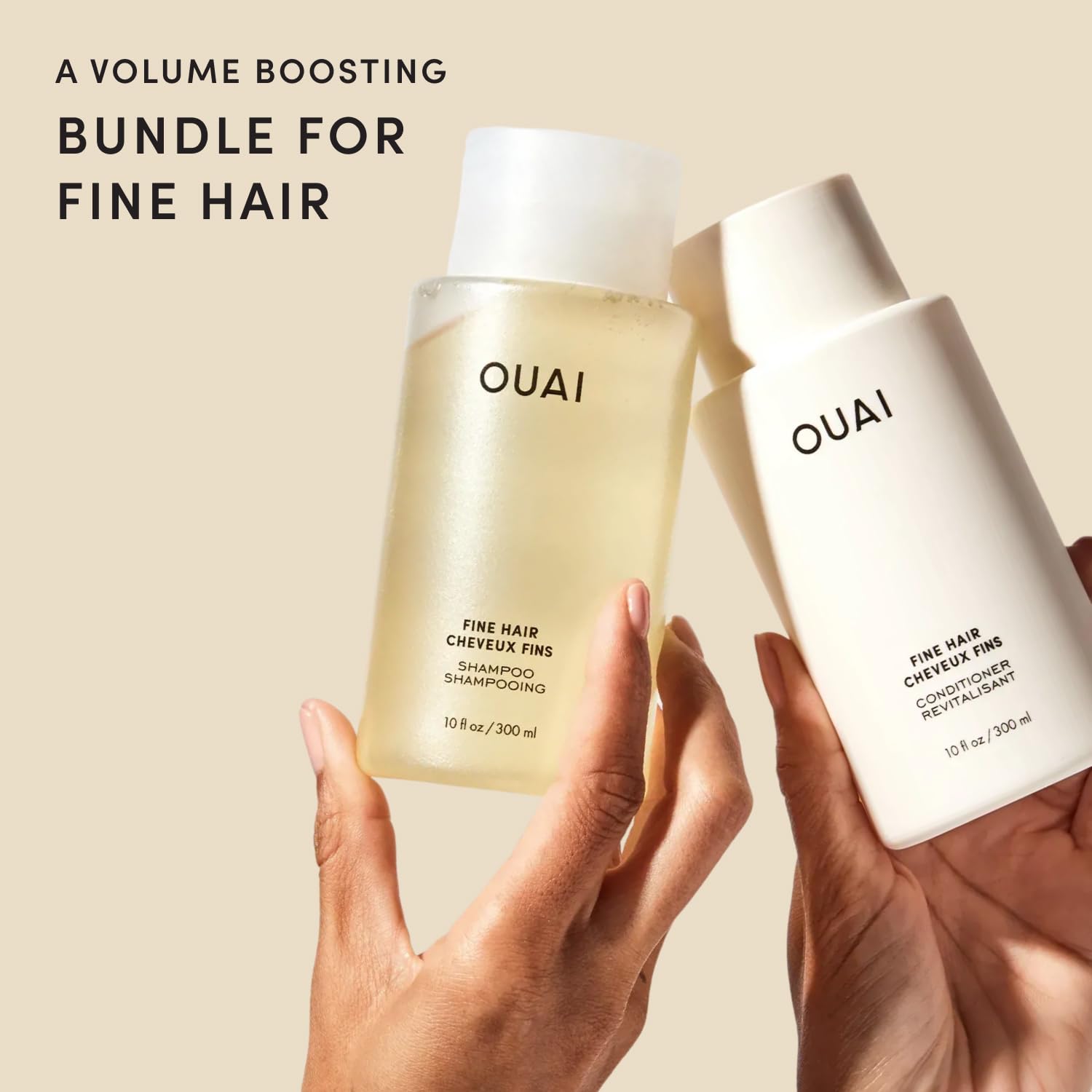 OUAI textura del shampoo sin sulfatos, limpieza suave visible