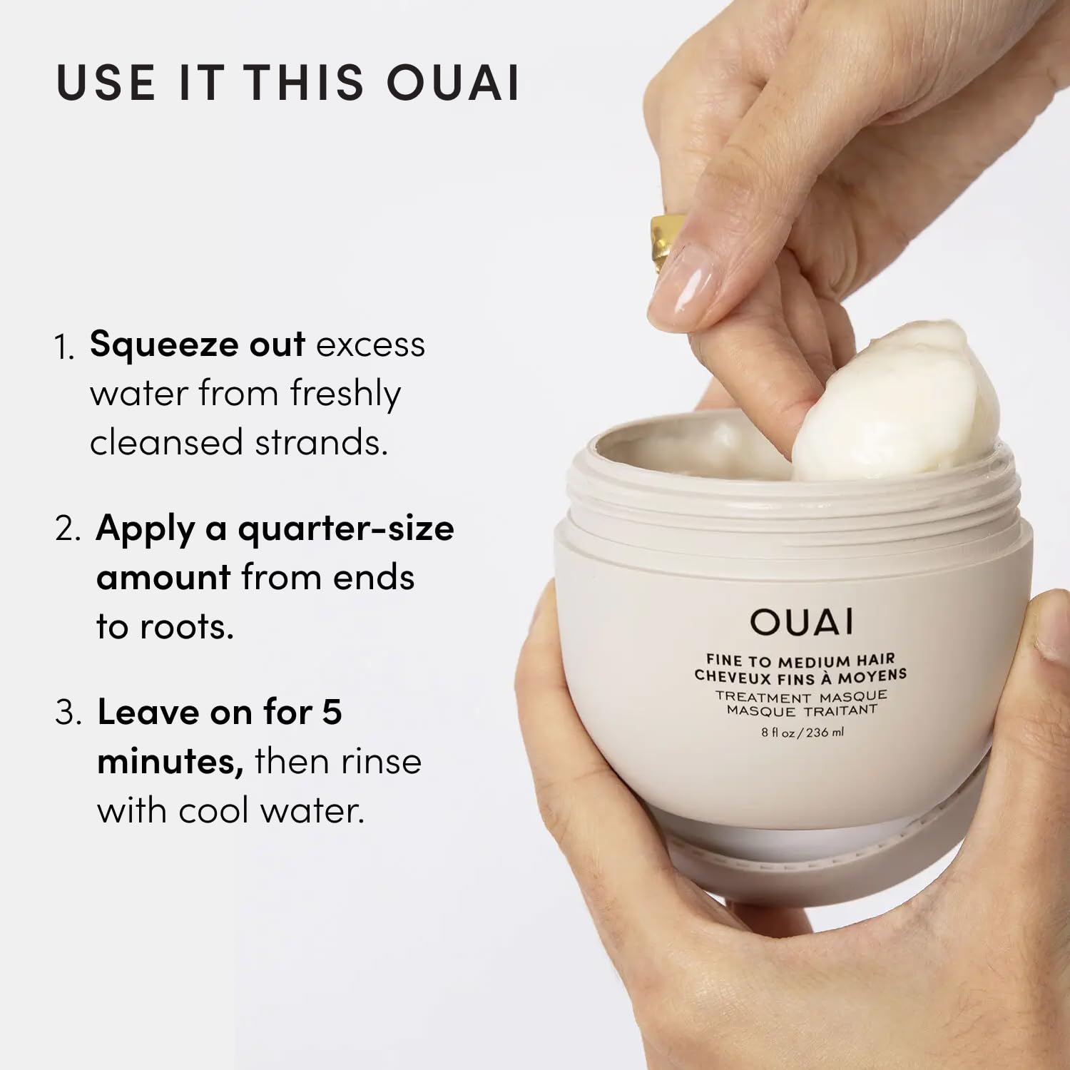 OUAI en ambiente de baño moderno mostrando integración estética en tu rutina diaria