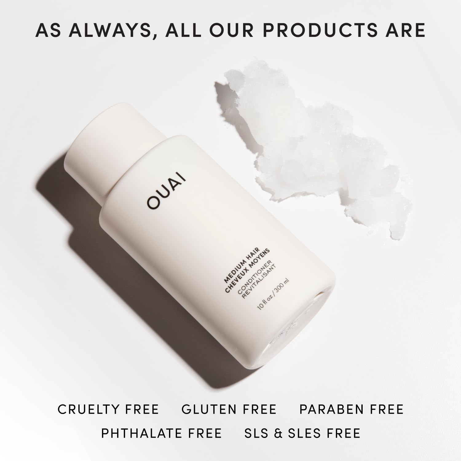 OUAI cabello con brillo natural mostrando el beneficio de acabado luminoso