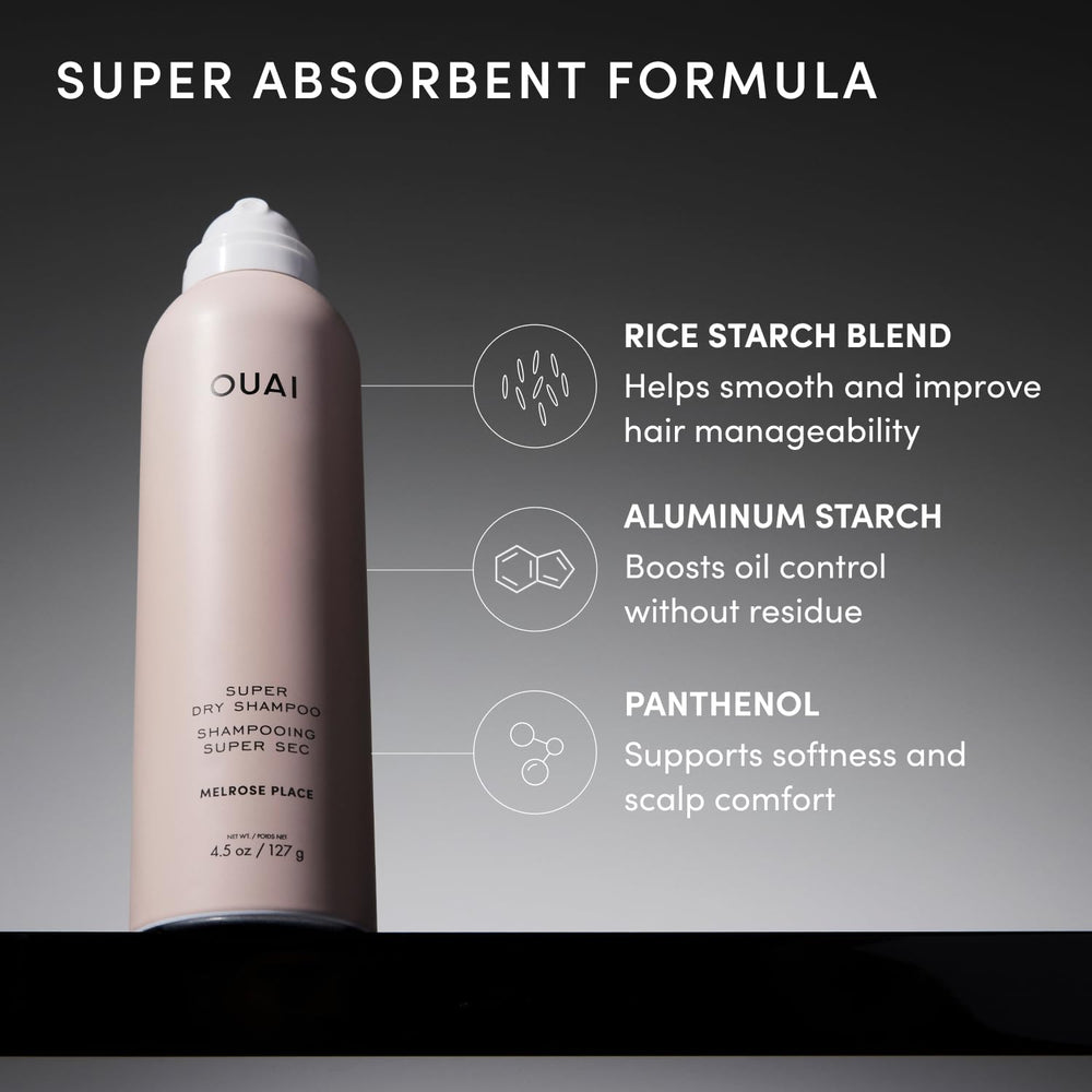 OUAI difusión en cabello oscuro que demuestra mezcla sin residuos