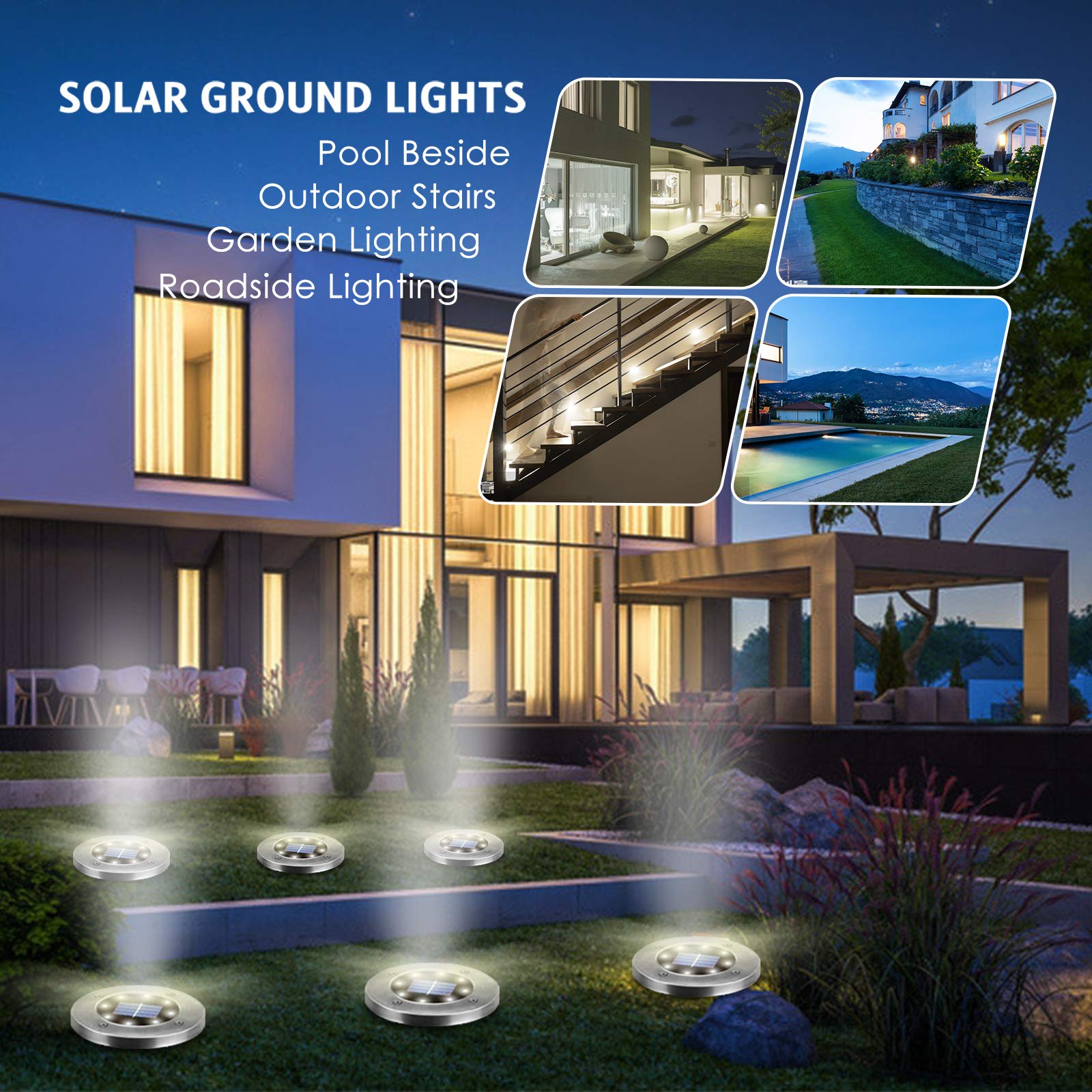 OULONGER primer plano de los 8 LED que proporciona luz amplia y clara