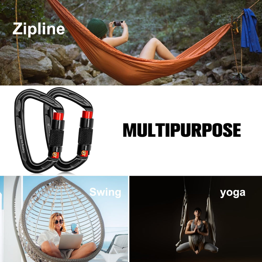 Oupeng sky pack de 4 mosquetones listo para camping y actividades