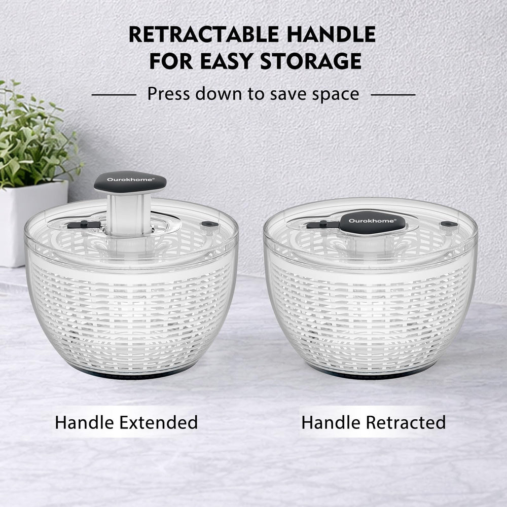 Ourokhome comparación de tamaño junto a objetos de cocina para referencia de escala