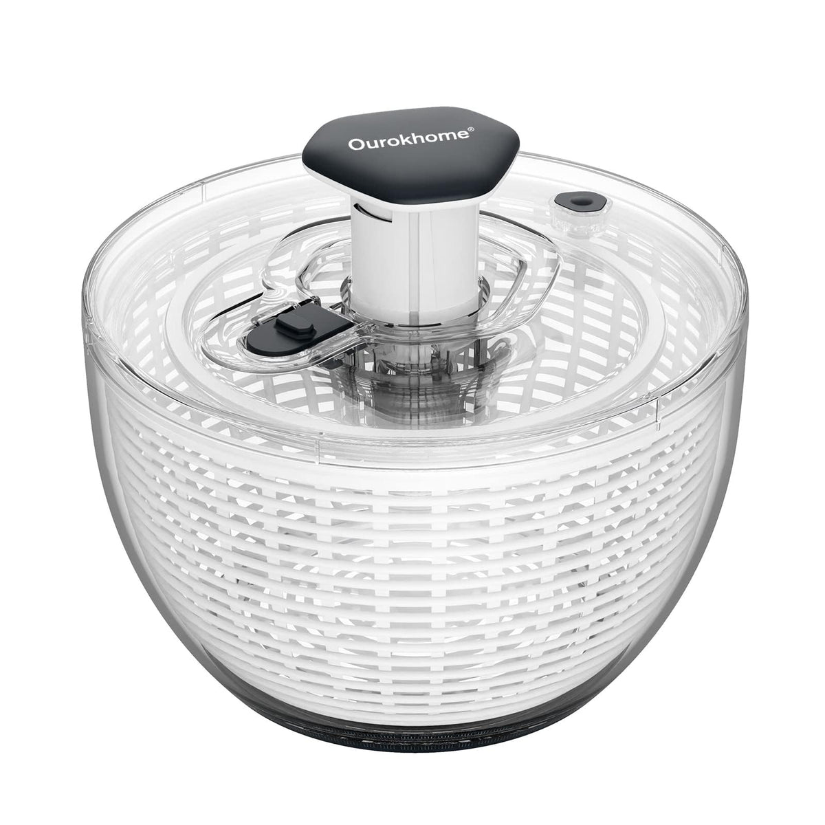 Ourokhome centrifugadora frontal mostrando capacidad familia y diseño compacto