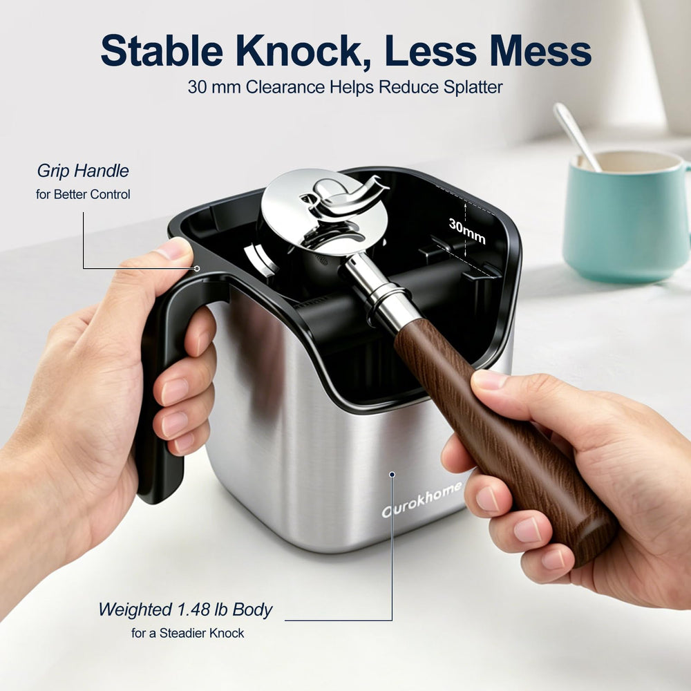 Ourokhome comparación tamaño con mano, muestra diseño compacto