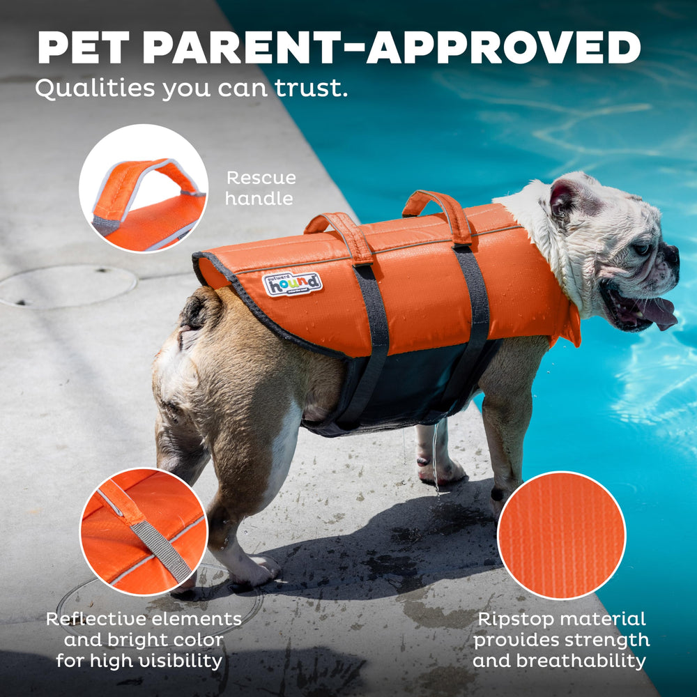 Outward Hound chaleco puesto en perro demostrando correas ajustables