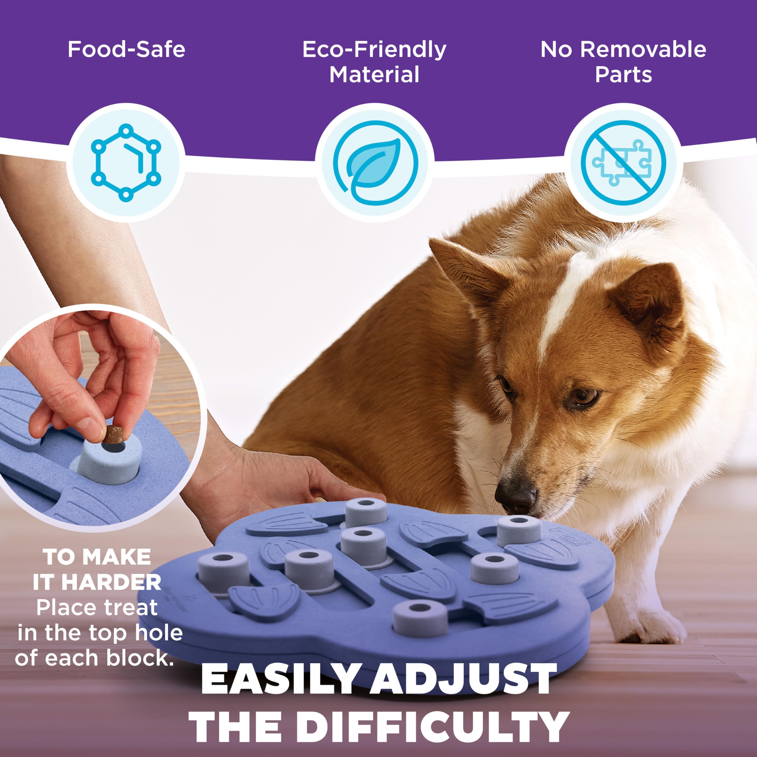 Outward Hound compartimentos abiertos mostrando capacidad y opciones de escondite