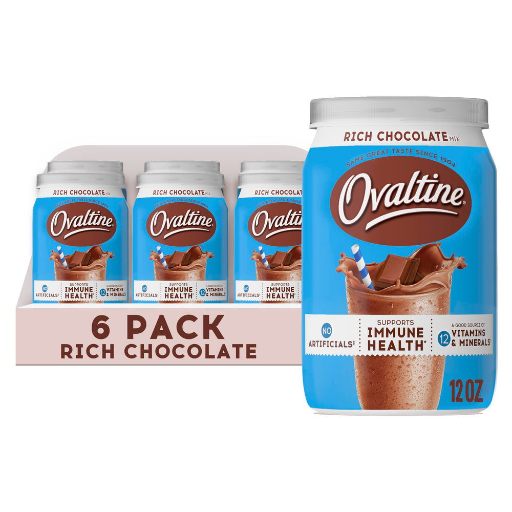 Ovaltine frasco frontal mostrando etiqueta clara y tamaño práctico