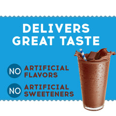 Batido con Ovaltine preparado en vaso, ideal para meriendas nutritivas