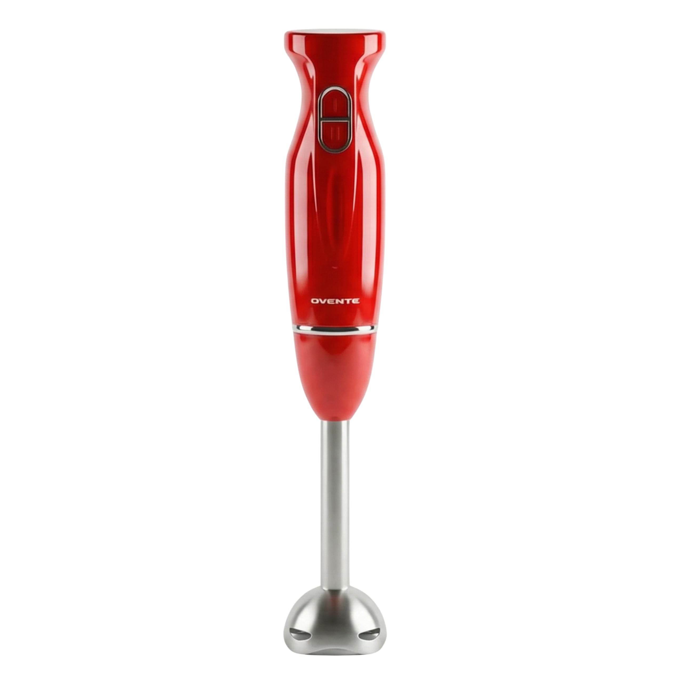 OVENTE HS560R frente del producto mostrando diseño rojo y compacto, fácil almacenamiento